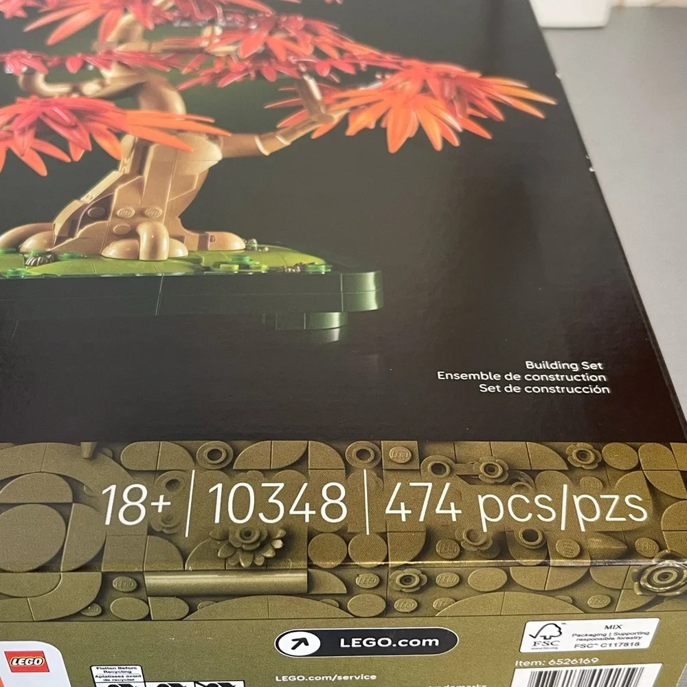 LEGO Botanical Collection Japanese Ted Maple Bonsai Tree 10348 Top of box Open